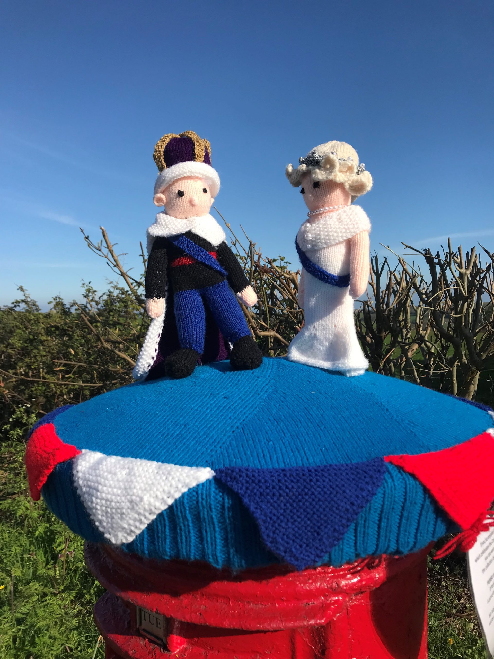 King Charles and Queen Camila knitted dolls for sale